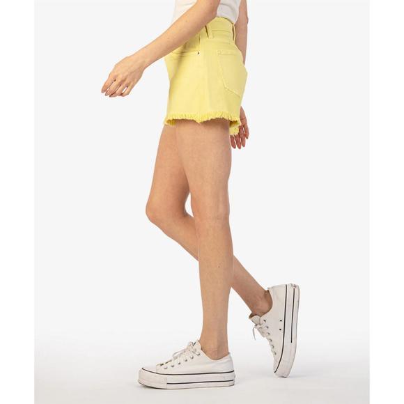 NEW KUT FROM THE KLOTH jane high rise short in lemon drop - Picture 2 of 5